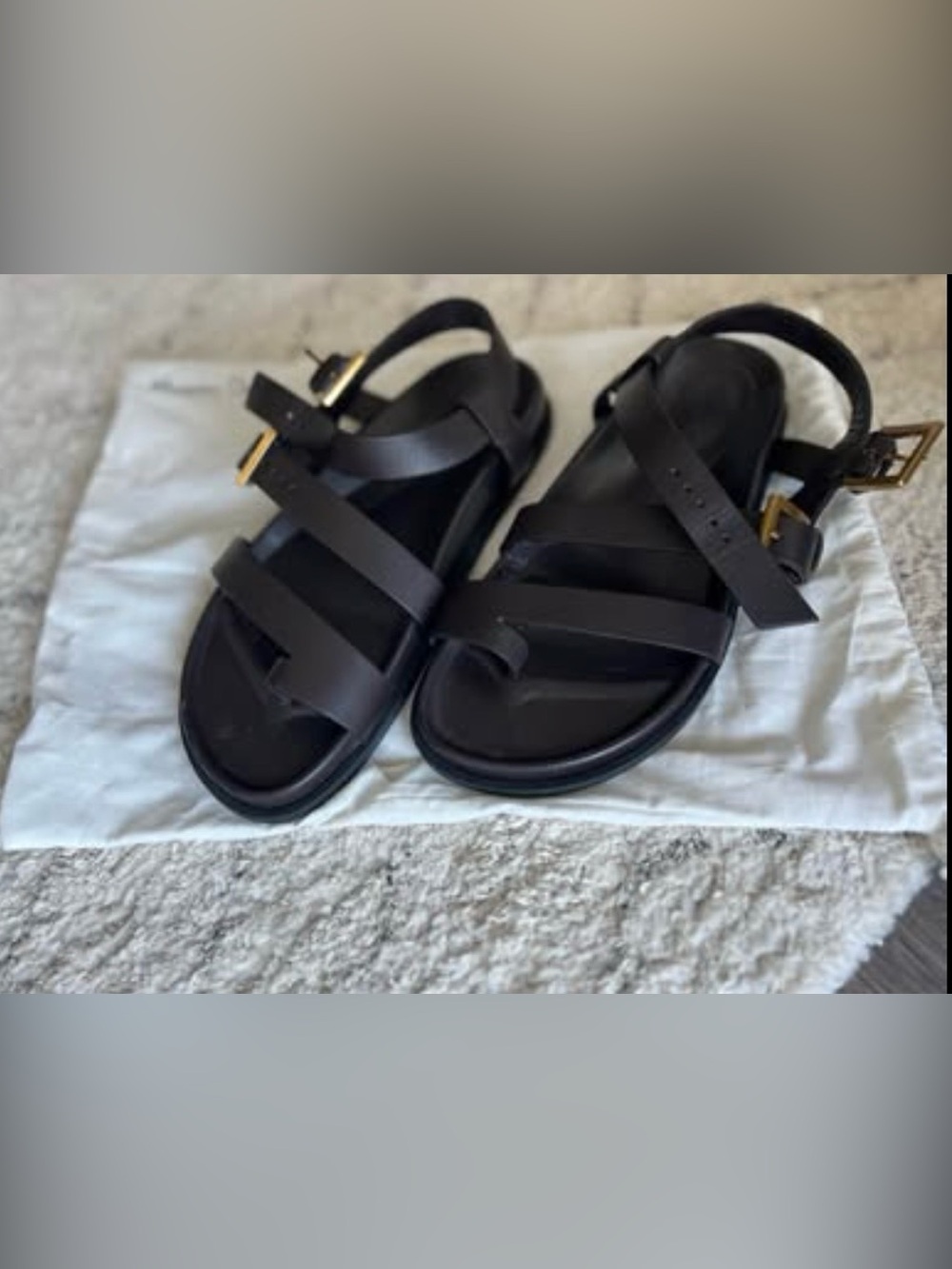 Women’s Black Strappy Buckle Sandals